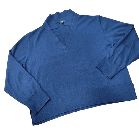 J. Crew Split Neckline Supersoft 100% Merrino Wool Size Large - Picture 1 of 9